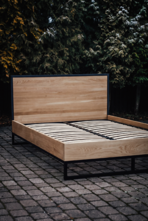 Łóżko LOFT z dębu i stali różne modele